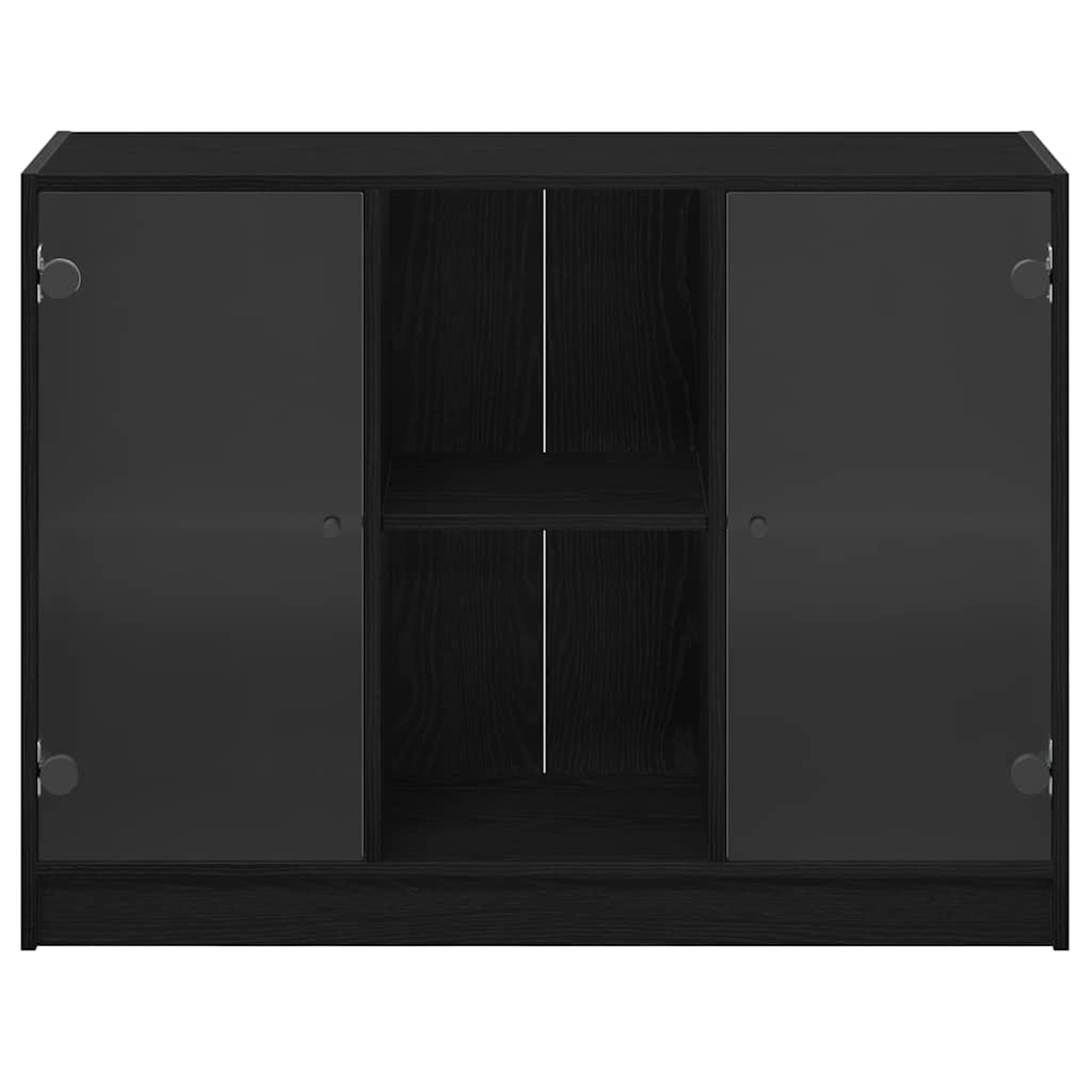 Sideboard Schwarz Eiche 102x37x75,5 cm Engineered Wood